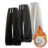 Χαμηλού Κόστους Ίσια Πόδια-Ανδρικά Αθλητικές Φόρμες Παντελόνι Fleece Παντελόνια Χειμωνιάτικο παντελόνι Φούτερ με ίσιο πόδι Κορδόνι Τσέπη Ελαστική μέση Σκέτο Άνεση Ζεστό Καθημερινά ΕΞΩΤΕΡΙΚΟΥ ΧΩΡΟΥ Αργίες Μοντέρνα Κλασσικό στυλ