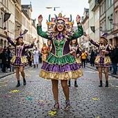 economico Scarpe da donna-Scarpe slip-on a punta larga da donna per il Mardi Gras – Suola interna morbida e imbottita stampa artistica di maschera veneziana scarpe festive artistiche per parate costumi uscite casuali e