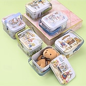 Χαμηλού Κόστους Πάσχα-Συσκευασία 6 κουτιών δώρου με δημιουργικά πασχαλινά τενεκεδάκια, κουτιά δώρου με μπισκότα και λαγουδάκι, φορητά κουτιά δώρου με πασχαλινές λιχουδιές, διακοσμητικά μεταλλικά κουτιά δώρου