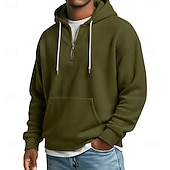 economico felpe con cappuccio da uomo di base-Per uomo Felpa con cappuccio Felpa con cappuccio a nido d'ape Blu Nero Verde chiaro Verde militare Viola Con Cappuccio Semplice Tasca a marsupio Sport &amp; Outdoor Casuale Quotidiano senza stampa