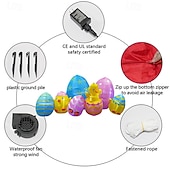 お買い得  ランドスケープライト-2.4mのイースターインフレータブルひよこ、卵から孵化、LEDライト付き、屋内/屋外の庭の芝生のパーティーの装飾、イースターのお祝いのための中庭の装飾