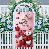 ieftine Bannere pentru garaj și ușă-Ziua Îndrăgostiților Afișe Capacul ușii Bannere în aer liber Iubire Inimă Drăguţ Romantic #D Petrecere Cămin Fundaluri de fotografiere Ușa din Față Decorațiune pentru cererea în căsătorie Decorațiuni