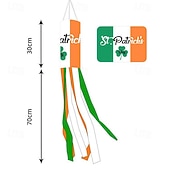 olcso Kerti zászlók, Banner-Szent Patrik-napi szélzsák zászló, ír dizájn, Szent Patrik-napi fesztivál dekoráció, színes kültéri szélzsák ünnepi ünneplésre, lóhere &amp;lóhere design.