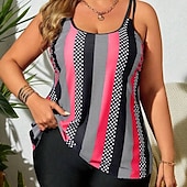 economico Surfing Tankinis &amp; Bikinis-Per donna Costume da bagno 2 pezzi Costumi da bagno A righe Ultra Leggero (UL) Controllo addominale Elastico Senza Maniche Costume da Bagno Surf Snorkeling Estate