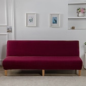 abordables Couverture du canapé Futon-Housse de canapé-lit extensible en tissu imprimé, disponible en 3 tailles différentes, housse de canapé sans accoudoirs, housse de banc élastique, protection décorative pour le Nouvel An, décoration