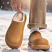 economico Zoccoli e pianelle da uomo-comode scarpe slip-on da uomo foderate in pelliccia: morbide, calde, perfette per ricevimenti di nozze rilassati e riunioni al chiuso