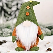  Paquete de 2 muñecos de gnomo hechos a mano para el Día de San Patricio, decoración de elfo navideño, gnomo nórdico de peluche, decoración para escaparates de casas navideñas.