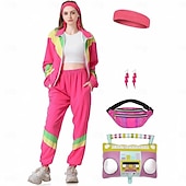billige Antrekk-Retro / vintage 1980erne Hip Hop Drakter pose Tilbehør sett med tilbehør Lange Ermer Disk Kostyme Dame Karnevalskostyme Halloween Karneval Nytt År Pride-parade Pride måned Voksen Veske Mer Tilbehør