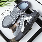 abordables Zapatos Casuales Slip-On-Zapatillas deportivas blancas y azul marino para hombre, zapatos cómodos con cordones para estilos de vida activos, ideales para correr, actividades al aire libre y ropa informal de día.