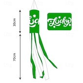 olcso Kerti zászlók, Banner-Szent Patrik-napi szélzsák zászló, ír dizájn, Szent Patrik-napi fesztivál dekoráció, színes kültéri szélzsák ünnepi ünneplésre, lóhere &amp;lóhere design.