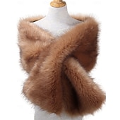 preiswerte Pelzschals-Kunstpelz-Umhänge Damenumhang Elegant Vintage Ärmellos Kunstpelz Hochzeit Schals Mit Unifarbe Für Party Herbst