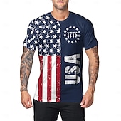 abordables Collection Homme-250e anniversaire des États-Unis Patriotique T-shirt Drapeau des États-Unis 250 ans 1776 Nouveauté Drôle Adulte Homme Semi-quincentenaire Jour de l'Indépendance / 4 Juillet 4 Juillet Occasionnel