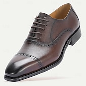 economico Scarpe Eleganti Classiche-Per uomo Classico Casual Matrimonio Pelle Pelle Pieno Fiore Italiana Antiscivolo Allacciatura Nero Giallo Rosso Primavera Tutte le stagioni