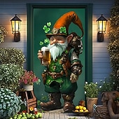 cheap Garage &amp; Door Banners-St. Patrick's Day Posters Door Cover Outdoor Banners Green Hat Shamrock Cute 3D Party Dorm Teens Room College Dorm Guys Man Cave Frat Bedroom Shooting Backgrounds Home Decor