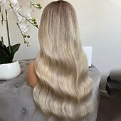 economico Parrucche lace front capelli veri-Capelli umani 13x4 Fronte in Pizzo Parrucca Riga laterale Capelli Birmani Ondulato naturale Onda Morbida Biondo Multicolore Parrucca 150% Densità dei capelli con Capelli di Bambino Senza Colla