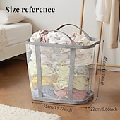 levne Úložiště a organizování-1ks přenosný síťovaný koš na prádlo skládací polyesterový úložný organizér prodyšný látkový váček závěsný organizér na prádlo na špinavé prádlo, hračky a různé předměty vysouvací koš na prádlo