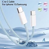 preiswerte Ladekabel-2er-Pack PD 60W USB C zu Typ C Farbige Kabel Schnelles Laden für Apple iPhone 15 16 Pro Huawei Xiaomi Samsung Typ C Gewebtes Kabel Zubehör