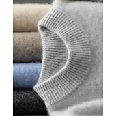 preiswerte Wollpullover für Herren-Hochwertiger Herrenpullover aus reiner Wolle und Kaschmir mit Rundhalsausschnitt, klassischer Strickpullover, weich, warm und atmungsaktiv.