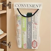 cheap Storage &amp; Organization-2pcs Large Capacity Mesh Storage Wall-mounted Multifunctional Storage Bag Suitable for Vegetables Fruits Groceries Underwear-Socks Storage Bag Reusable Kitchen Storage and Organizing Tool