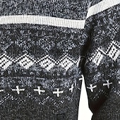 economico Maglioni Cardigan da uomo-Per uomo Felpa Cardigan Maglione con Zip A Coste Maglia Top Regolari Lavorato a maglia Geometrico Collo Alto Neutro Moda Casuale Abbigliamento quotidiano Abbigliamento Autunno Inverno Blu Grigio