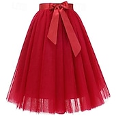 baratos anágua-Fantasia fantasia saia de tule Saia Tutu Anos 50 Retro Vintage Anos 80 Multi Camadas Inchado Neon Adulto Mulheres Dia Das Bruxas Carnaval Festa Espetáculo Dança Balé Vestir-se