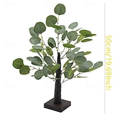 cheap Decorative Lights-Eucalyptus tree simulation tree LED tree light decoration light 50cm/19.69Inch AAA battery USB dual-use indoor spring and summer bedroom living room desktop decoration light atmosphere light