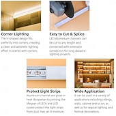 halpa LED-tarvikkeet-6 kpl 10 kpl 3,3 jalan / 1 m V-muotoinen LED-kanava hopeanvärinen alumiininen LED-nauha, diffuusorikanava maitomaisella valkoisella suojuksella, himmeä kulmavalaistus, helppo asennus, ei sisällä