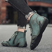tanie Botki-zielone buty trekkingowe męskie – cholewka najwyższej jakości z podeszwą zapewniającą przyczepność, idealne do eksploracji na świeżym powietrzu, górskich wędrówek i sportów ekstremalnych