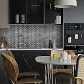 abordables Pegatinas de pared-Azulejos autoadhesivos de mármol para salpicadero, 10 hojas, para cocina, lavadero, caravana, alquiler, 12 x 12 pulgadas