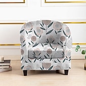 cheap Armchair Cover &amp; Armless Chair Cover-Club Chair Cover Striped, Plant, and Geometric Printed Polyester Slipcovers for Living Room, Bedroom, and Home Office