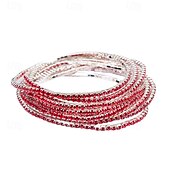 cheap Bracelets &amp; Bangles-Cubic Zirconia Classic Fashion Fashion Simple Alloy Bracelet Jewelry Silver / Black / Champagne For Daily Formal Holiday Date