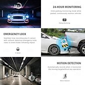 זול DVR לרכב-מקליט נהיגה בגודל 3.16 אינץ' ברזולוציית 1080p באיכות HD עם שלוש עדשות, זיהוי תנועה והקלטת לולאה לאחור