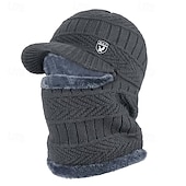 Недорогие Шляпы-Универсальные Шляпа Зимние шапки С защитой от ветра Теплый Повседневные на открытом воздухе Для улицы Вязанные Чистый цвет