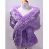 preiswerte Pelzschals-Kunstpelz-Umhänge Damenumhang Elegant Vintage Ärmellos Kunstpelz Hochzeit Schals Mit Unifarbe Für Party Herbst