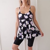 levne Surfovací tankiny a bikiny-Dámské Plavky 2 ks Tropický vzhled Ultra lehký (UL) Elastický Bez rukávů Plavky Surfování Šnorchlování Léto