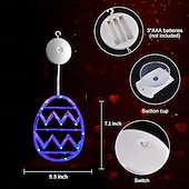 olcso Dekoratív fények-húsvéti ablakdekorációk fények, húsvéti hógolyó tojás alakú ablakfény kápráztatja a fényes húsvéti fényeket beltéri ablakhoz kültéri partidekorációhoz