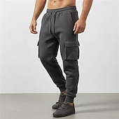 economico Carico-Per uomo Nido d'ape Pantaloni Cargo Joggers Pantaloni Pantaloni casual Multi-tasche Polsino elastico Semplice Comodità Lunghezza intera Casuale Quotidiano All'aperto Vacanza Moda Nero Bianco