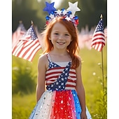 voordelige Bodems-250e jubileum VS Schijf Jaren '80 Onderrok Tutu Onder rok met accessoires Kostuum Dames Carnaval 2026 Carnavalskostuum Halloween Carnaval Maskerade Independence Day 4 juli Kinderen Rok Kousen Meer