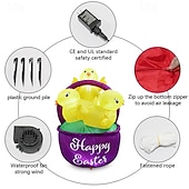 olcso Tájvilágítás-húsvéti felfújható dekoráció led lámpákkal 1,5 m / 5 láb három csibe virágkosár beltéri/kültéri udvar kert gyep party ünnepi hangulat dekoratív fények kellékek