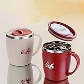 baratos Utensílios &amp; Aparelhos de Cozinha-Caneca de café em aço inoxidável 304 com tampa, 500ml (17oz), parede dupla isolada, livre de BPA e à prova de vazamentos, ideal para viagens e bebidas quentes. &amp;bebidas geladas, presente de Natal