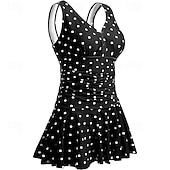 Недорогие Рашгард One Pieces-Жен. Купальник с цветочным принтом Платья-купальник Один Пис С принтом Ультралегкий (UL) Утягивание живота Эластичный Без рукавов Купальники Серфинг Для погружения с трубкой Лето