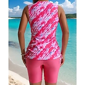 Χαμηλού Κόστους Surfing Tankinis και Bikinis-Γυναικεία Μαγιό Τανκίνι Δύο Κομμάτι Μαγιό Γραφική Φαρδύ μανίκι Προστασία UV Υψηλή Ελαστικότητα Αμάνικο Μαγιό Σέρφινγκ Καταδύσεις Ψαροντούφεκο Καλοκαίρι