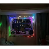 abordables Guirlandes lumineuses USB-Guirlande lumineuse colorée Bluetooth App étanche en fil de cuir effet coloré de course de chevaux guirlande féerique lumières décoratives d'ambiance pour arbres mariage festival fête du Nouvel An