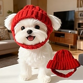economico collezione calda e riscaldata-berretto caldo in maglia per animali domestici, berretto antivento per Halloween, copricapo accogliente per cani per il freddo, cappello per cuccioli elegante e comodo