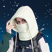 tanie ogrzewanie i chłodzenie-Damska zimowa czapka kominiarka z polarową podszewką i ocieplaczem na szyję, dzianinowa czapka typu beanie 3 w 1 z kapturem i maską na twarz, termiczna czapka na zimne dni z ochroną uszu do jazdy na