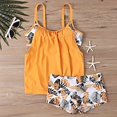 levne Surfovací tankiny a bikiny-Dámské Plavky Tankini 2 ks S potiskem Ultra lehký (UL) Ochrana proti UV záření Elastický Bez rukávů Plavky Surfování Šnorchlování Léto