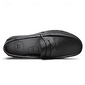 baratos Mocassins casuais-Mocassins masculinos leves e fáceis de calçar, em couro sintético respirável – calçado prático para uso casual, no escritório e no dia a dia.