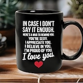 رخيصةأون أكواب وماغات-كوب هدية لعيد الحب، كوب أسود عليه عبارة "أحبك"، كوب قهوة سيراميك رومانسي، هدية مميزة للأحباب، كوب للأزواج