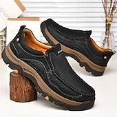 ieftine Pantofi casual slip-on-Teniși bărbătești maro din piele întoarsă și piele ecologică, cu design respirabil – încălțăminte sport și rezistentă, perfectă pentru activități în aer liber, alergare și ținute casual