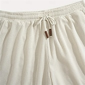 economico Pantaloncini casual-Per uomo Pantaloncini Waffle Pantaloncini Estivi Shorts da Spiaggia Pantaloncini casual Pantaloncini strutturati Coulisse Elastico in vita Tinta unica Comodità Lunghezza al ginocchio Quotidiano